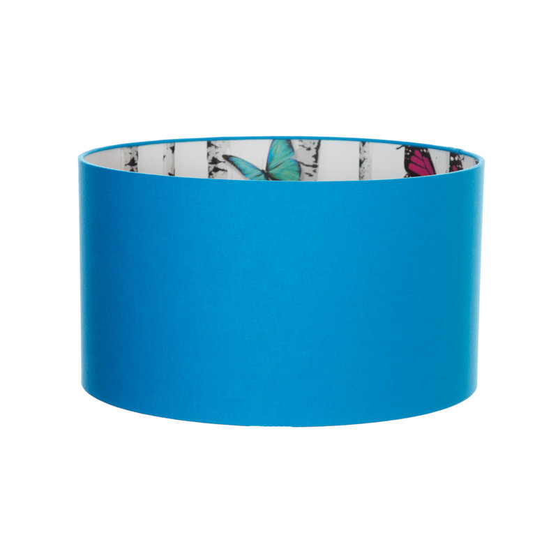 Cotton Drum ( Screw On ), Sky Blue, Lamp Shade, 25cm H x 25cm W x 25cm D