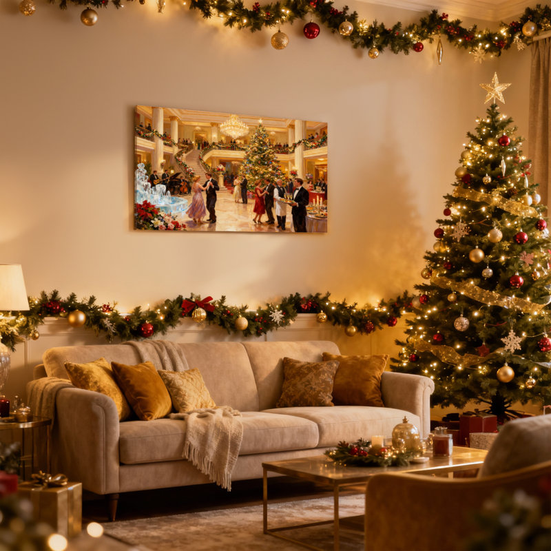 Ensemble de 3 impressions sur toile de Noël, H 12 po x l 18 po