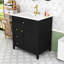 Meuble-lavabo moderne avec rangement spacieux, panneau de fibres à densité moyenne durable et tablettes réglables-189088450