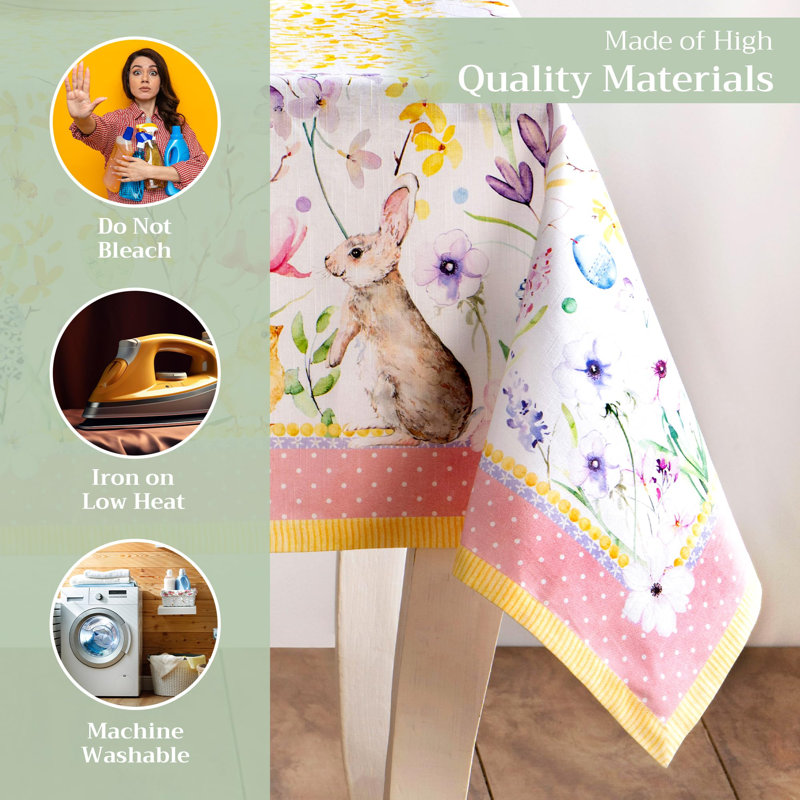 Maison d'Hermine Easter Zest 100% Cotton Tablecloth - 60" x 108", 108" L x 60" W