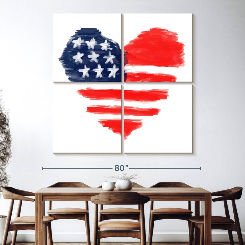 Borges Memorial Day Heart, H 74 po x l 74 po