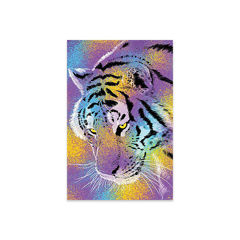 Tigre coloré par Alberto Perez - peinture sans cadre, H 24 po x l 16 po x P 0,25 po