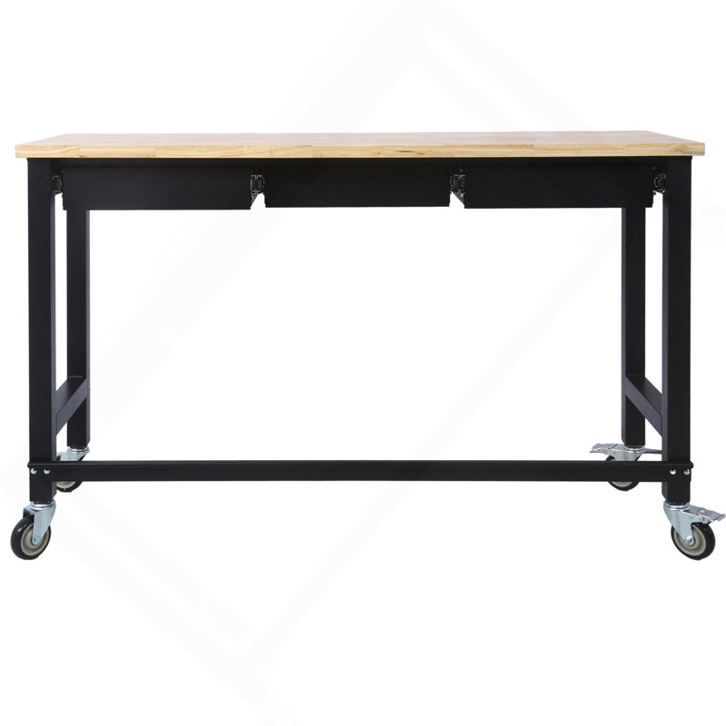 Versatile Heavy Duty Bamboo Workbench With Drawer And Mobile Functionality