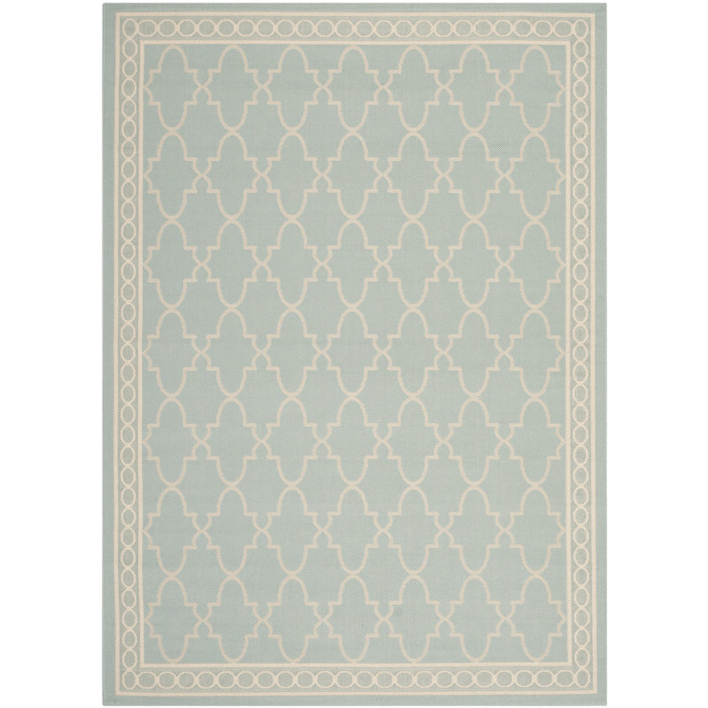 Tapis turquoise / beige Welby, Rectangle 6 pi 7 po x 9 pi 6 po