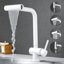 Waterfall Kitchen Faucets with Pull Down Sprayer, Three Function Sprayer Single Handle Sink Faucet 1 Hole Installation, 360°Rotatable Kitchen Sink Faucet