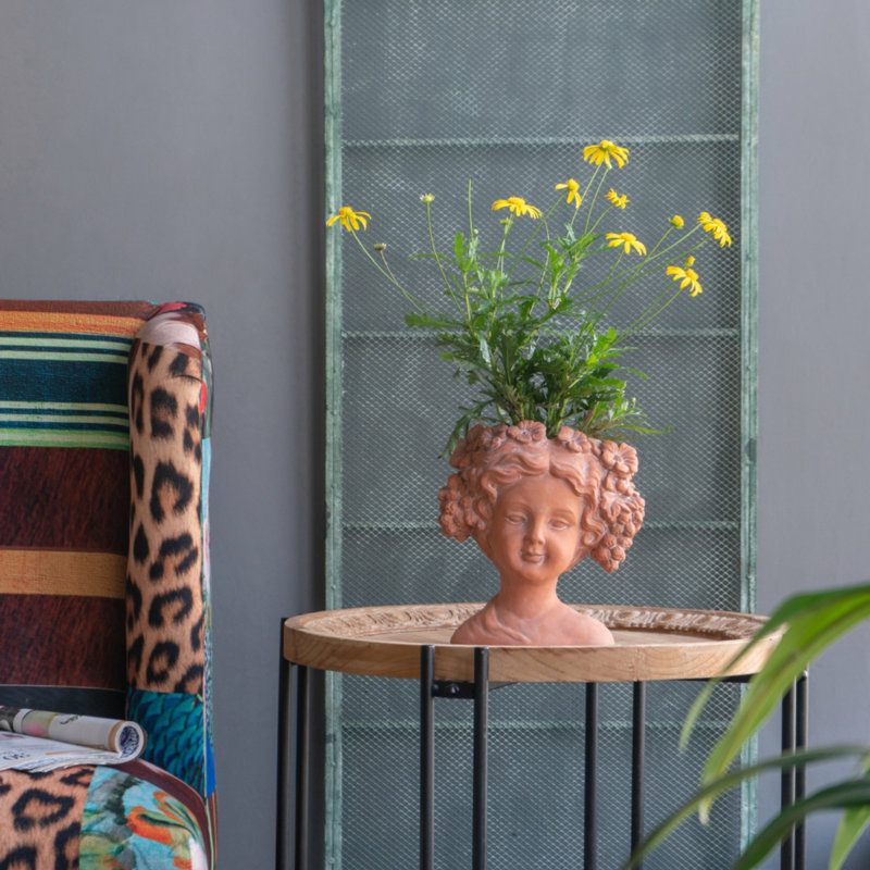 Head Bust Planter, Brown