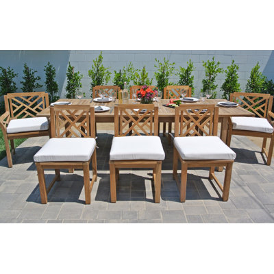 Ensemble repas rectangulaire en teck pour 8 personnes 102,5 po Monterey