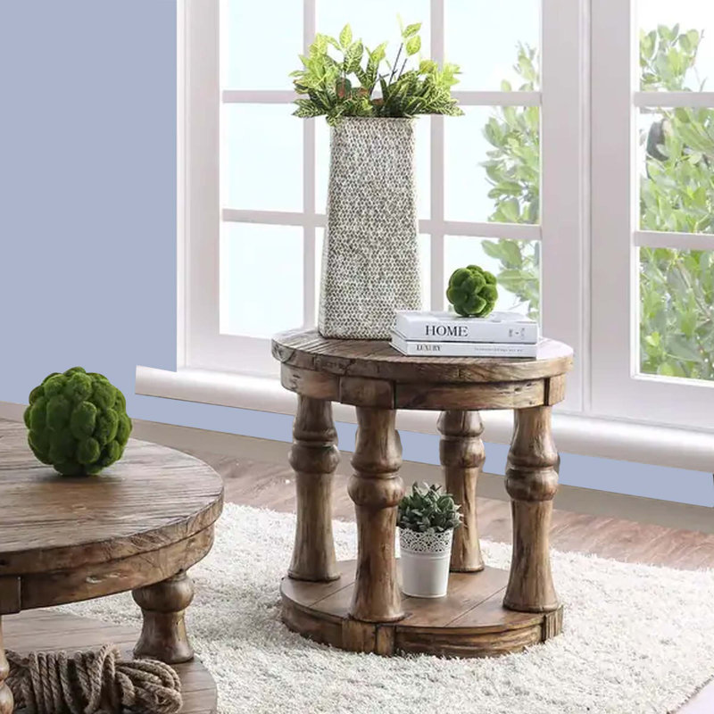Jasprit Solid Wood End Table