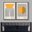 Mid Century Modern Boho Bauhaus Solar Sun Abstract Art Decor Framed On Canvas 2 Pieces Print-71660217-71660215