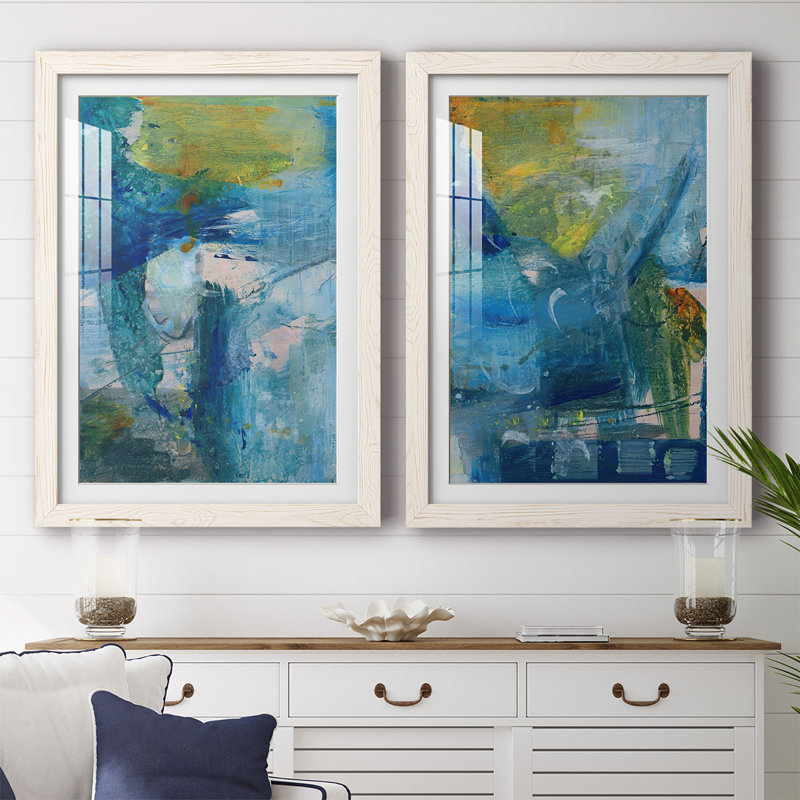 «Spring Winds III», reproduction encadrée de qualité supérieure, prête à être accrochée, Blanc