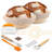 2-Piece Natural Rattan Round Bread Proofing Basket Set Baking Tools