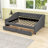 Full Size Linen Upholstered Daybed with Two Drawers-1287368257