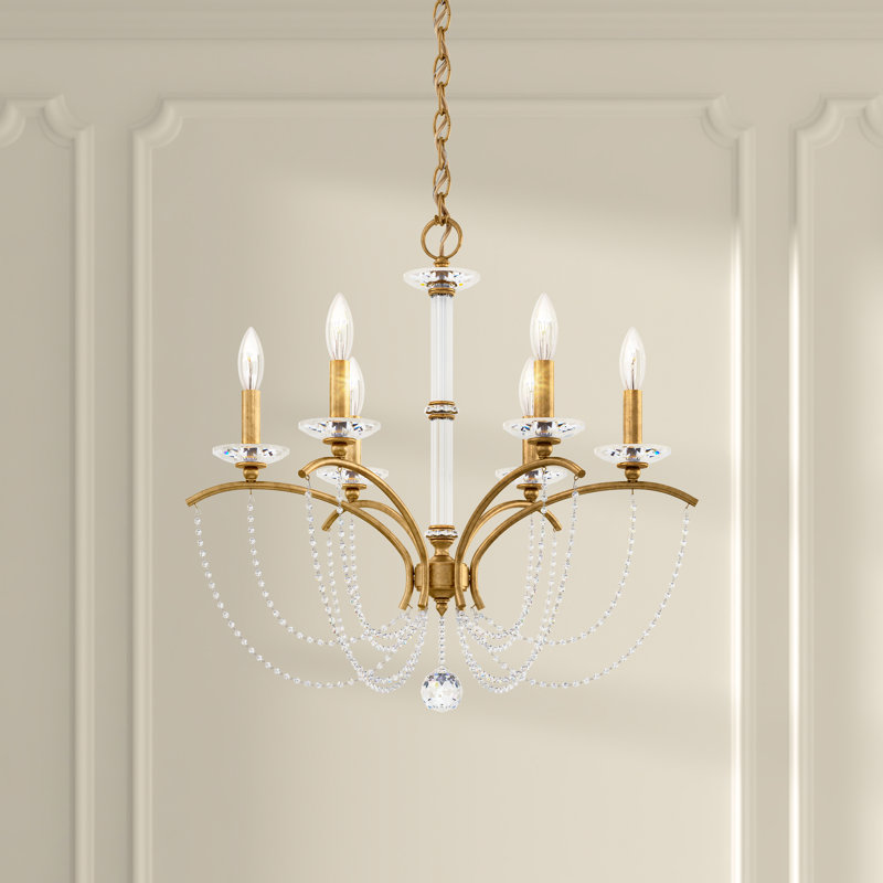 Priscilla 6 - Light Chandelier, Heirloom Gold