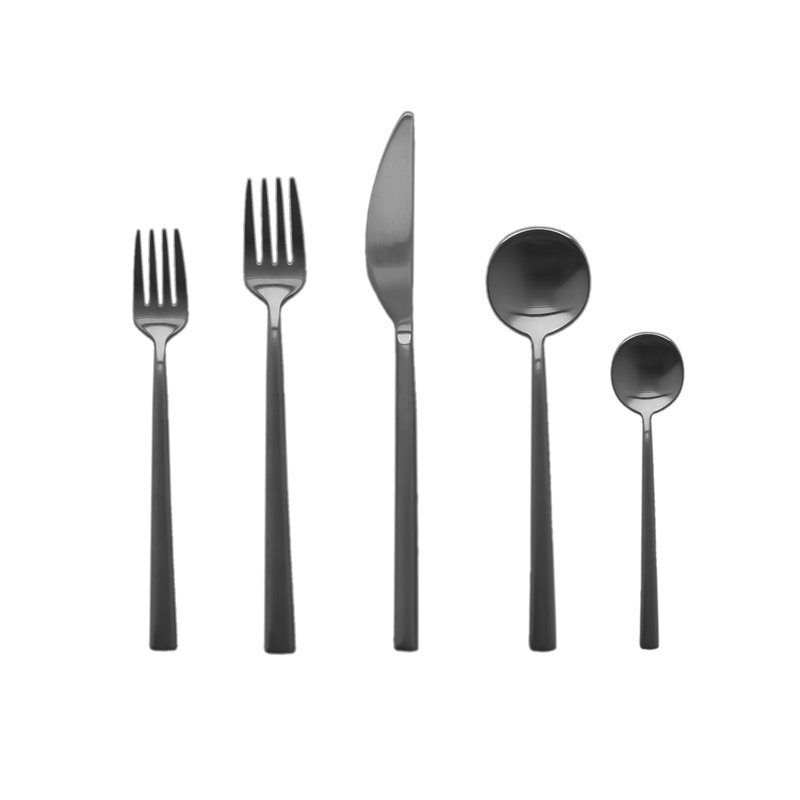 MEPRA Movida Stainless Steel Flatware Set - Service for 4, Ice Black Gold