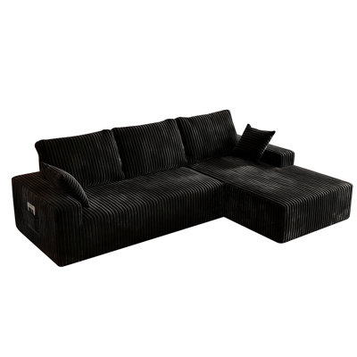 107" W Cloud Modular Sectional Couch With L-shape Chaise, No Assembly Required Modern Comfy Sofa With Deep Seat & Plush Fabric, Upholstered Couches For Living Room, Bedroom