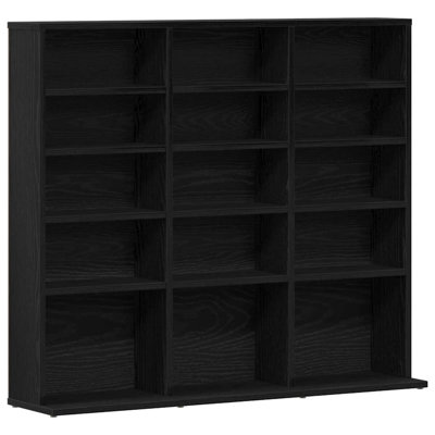vidaXL CD Cabinet Black Oak Engineered Wood Medium CD Cabinet