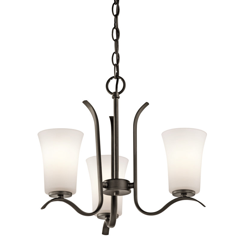 Lustre transitionnel en nickel brossé à 3 lumières Armida, Nickel brossé, Non