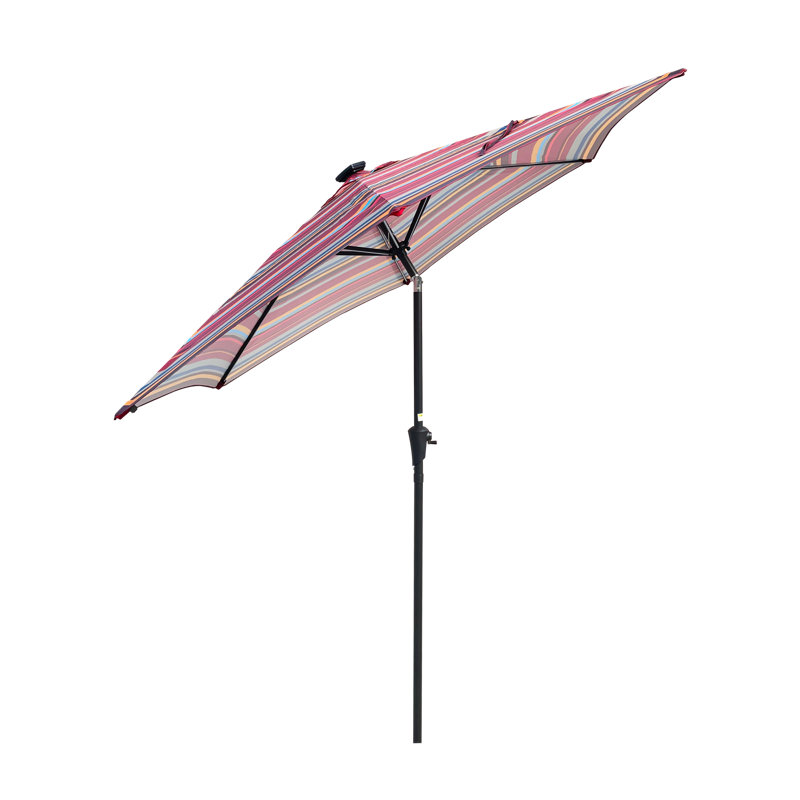 11-foot rectangular aluminum solar patio umbrella in border stripe Sunvilla 11' Market PDX Deals This umbrella features a heavy 10' Rectangle Sunbrella Range Dune