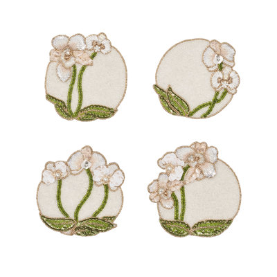 Orchid Coaster Set in a Gift Bag