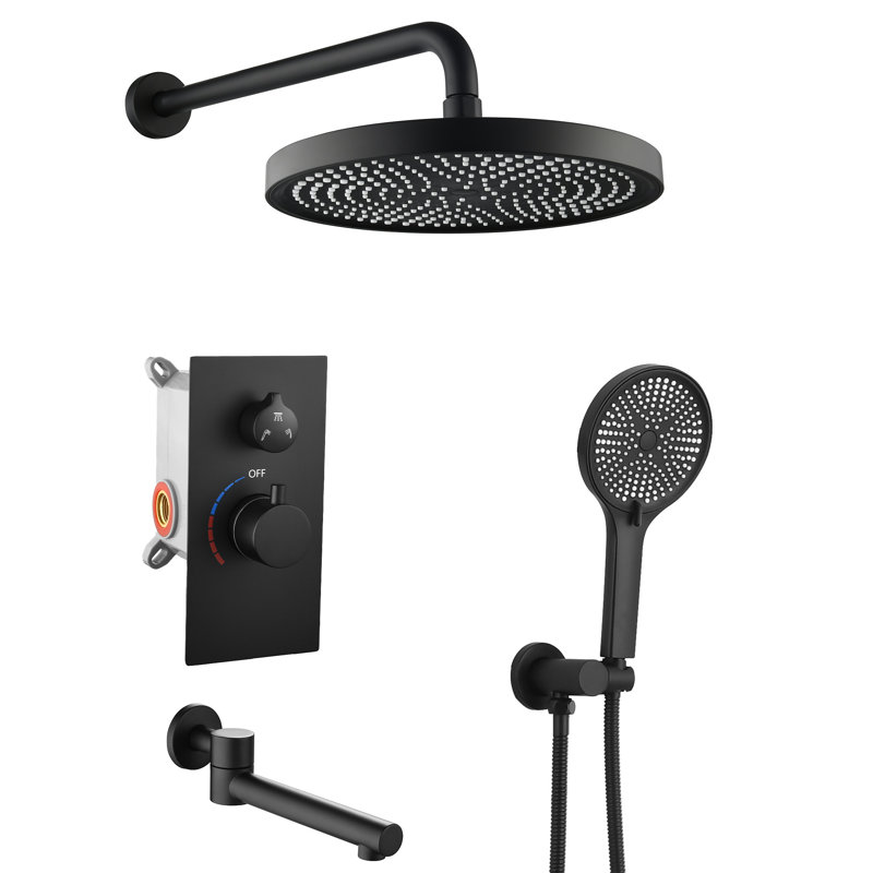 High-pressure Multi-function Shower System Solid Brass Contemporary Bathroom Upgrade