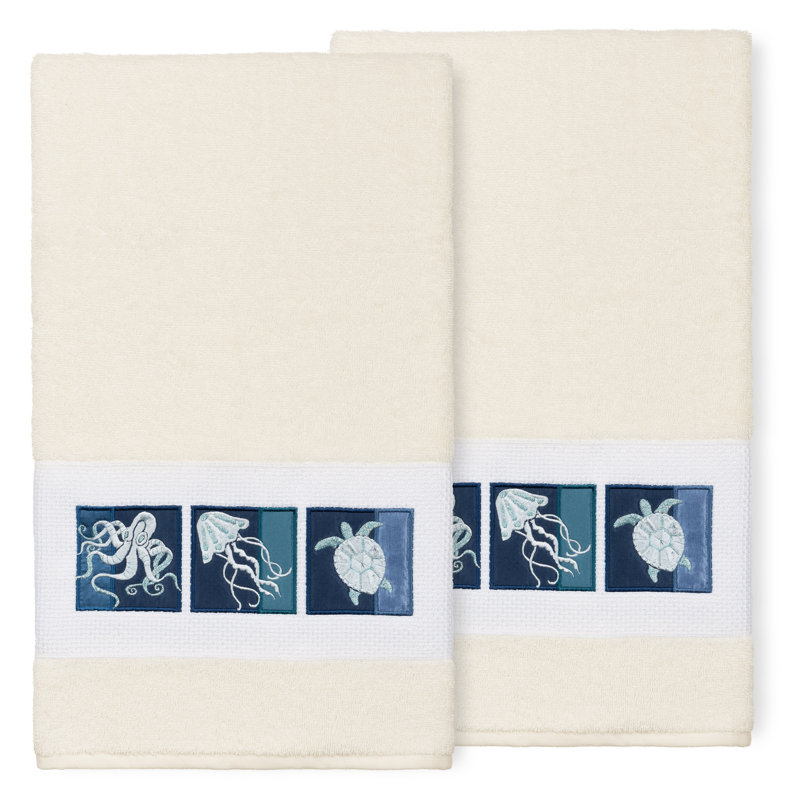 Ensemble de serviettes de bain en coton turc 2 pièces AVA, Crème