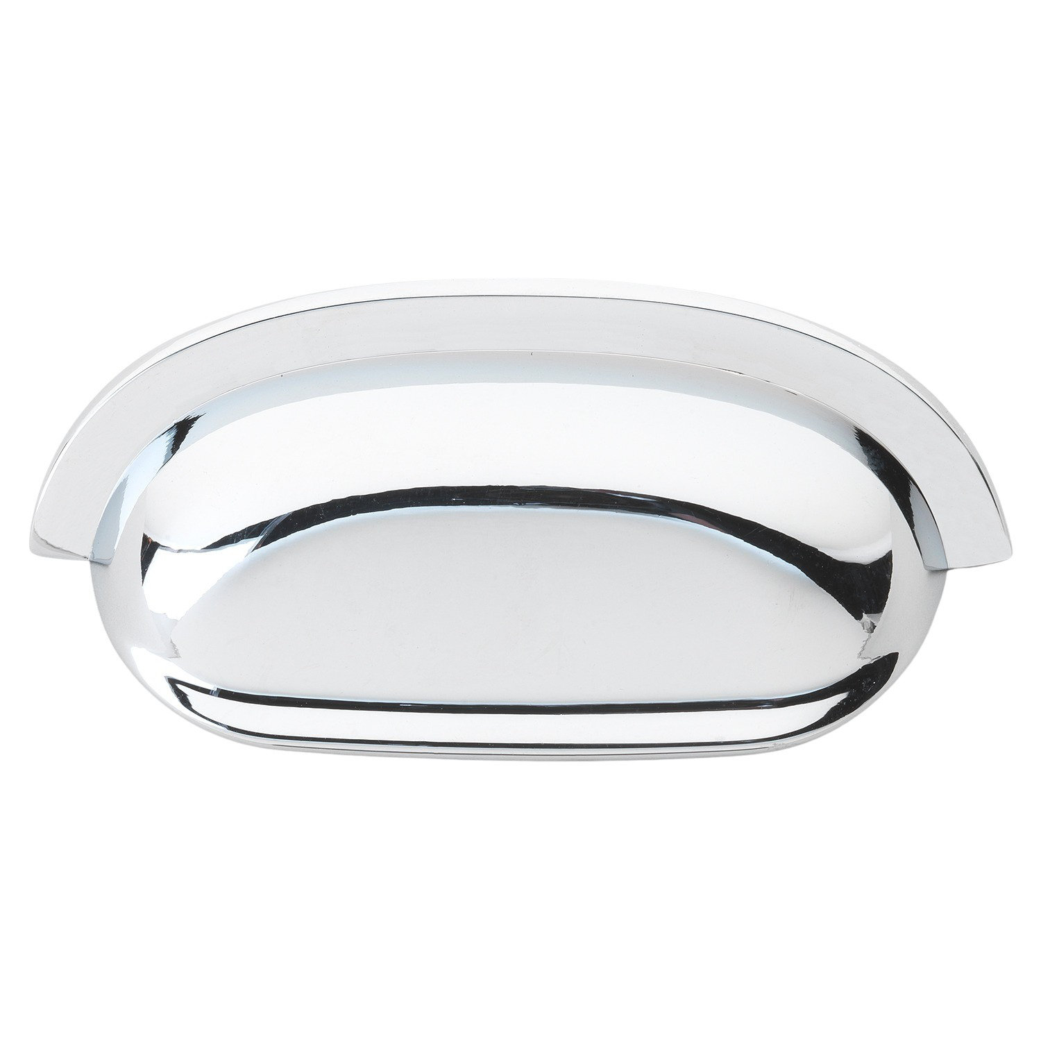 2.5" Cup Bin Cabinet Pull, Polished Chrome