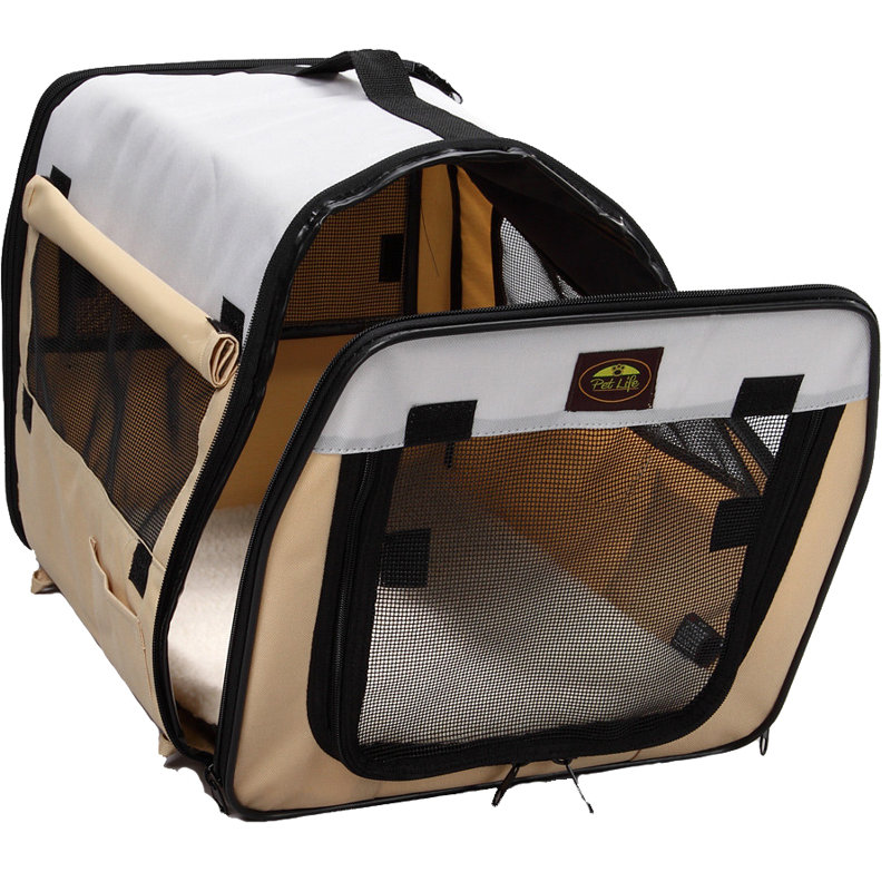 Caisse pour animaux , Petit (H 15,7 po x l 15,7 po x P 22,8 po), Kaki