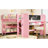Full Loft Bed, Pink, Solid Wood, Multi - Storage, Blackboard, Educational Fun Play Area, '-421841304