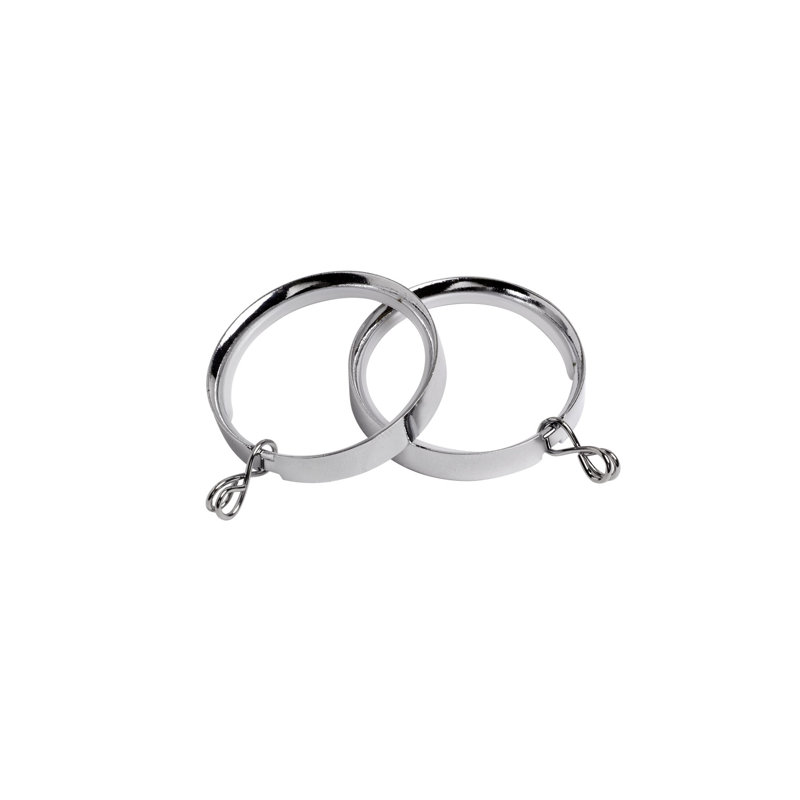 Buntin 2.54cm Curtain Rings, Bright Brass, Pack 8