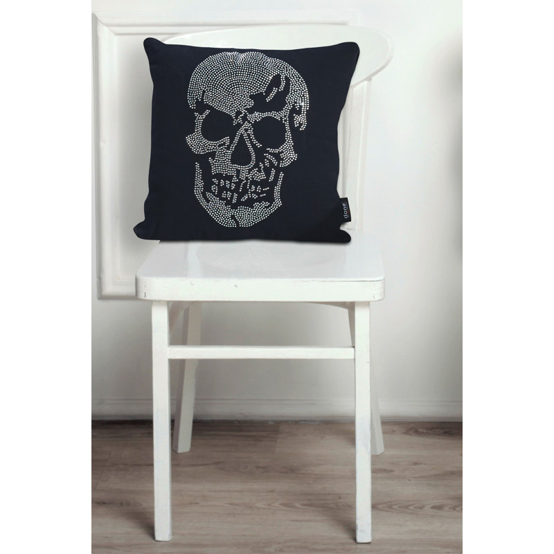 Stone Square Throw Cushion, 65 x 65cm, Black/Silver