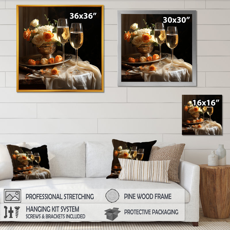 Classic Elegance, reproduction sur toile encadrée, Cadre simple noir, H 24 po x l 24 po x P 1 po