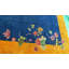 Hand Knotted Pile 1920s Antique Floral Wool Blue Rectangle Rug