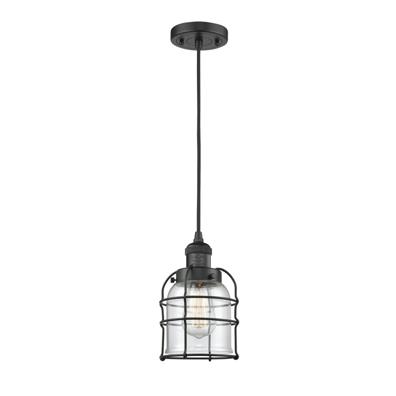 Hannon 1 - Light Matte Black Single Pendant, No Bulb Included, Clear, Matte Black