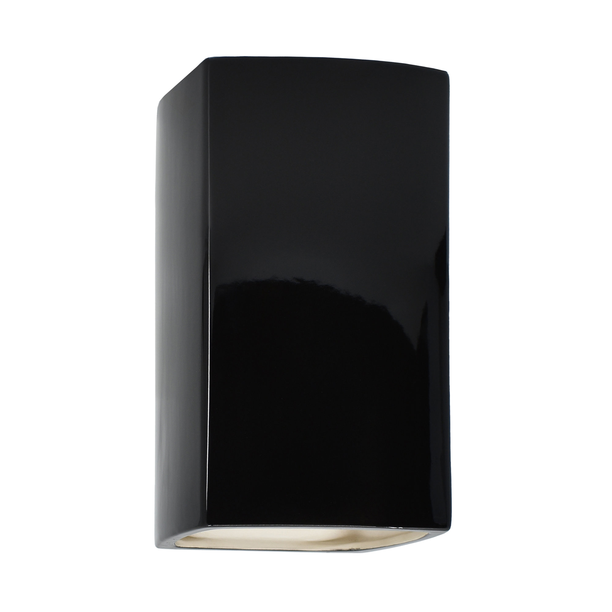 Nomad Outdoor Ceramic LED Wall Light, Gloss Black, Integrated LED, 9.5" H x 5.25" W x 4.5" D