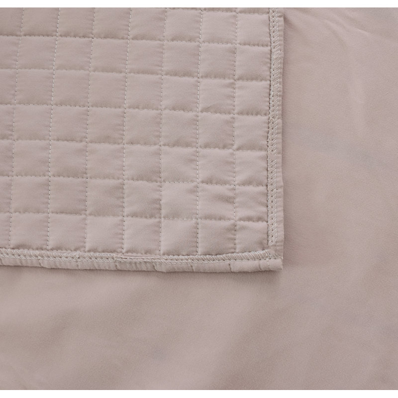  Jupe de lit en microfibre matelassée Grid, Lit simple, Natural