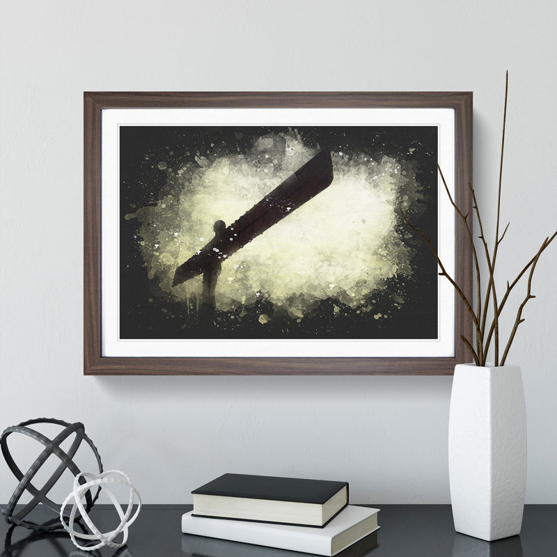 Angel of the North in Newcastle Vol.4 Paint Splash - Picture Frame Graphic Art, 65cm H x 90cm W x 2cm D, Walnut