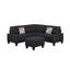 Canapé modulaire 6 pièces, noir-777220409