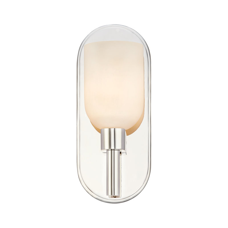 Lucian Modern Alabaster and Polished Nickel Bath Sconce