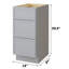 Armoire de salle de bain autoportante Shaker de 15 po à 3 tiroirs, sans comptoir, prête à assembler, gris Colton-95216819