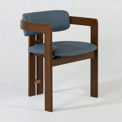 Pamplona Walnut Dining Chair with Grey Leather