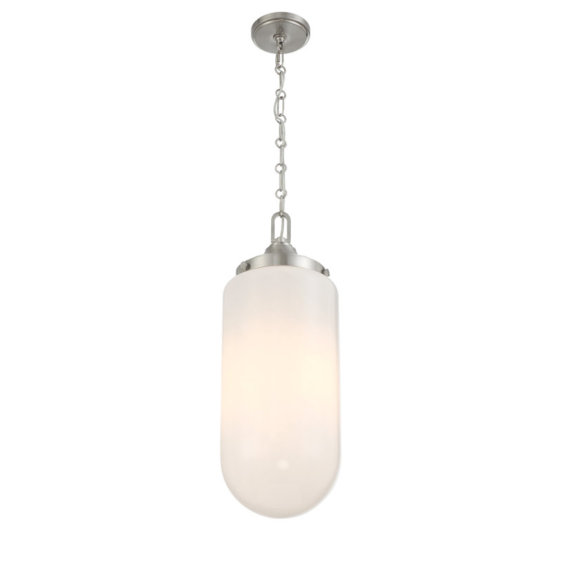 Luminaire suspendu simple à 3 lumières Beachwood, Nickel satiné