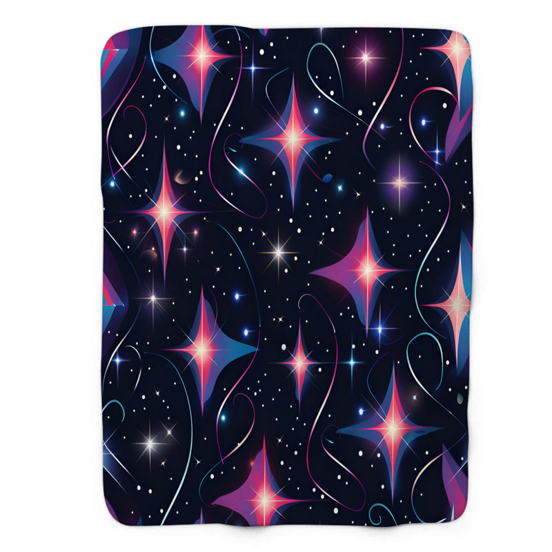 Neon Starry Dancefloor - 1 pièce Sherpa Premium, Jeté