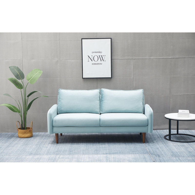 Estancia 72'' Velvet Sofa, Light Gray Velvet