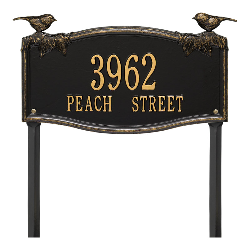 Chickadee Garden Sign, Black/Gold, Yes