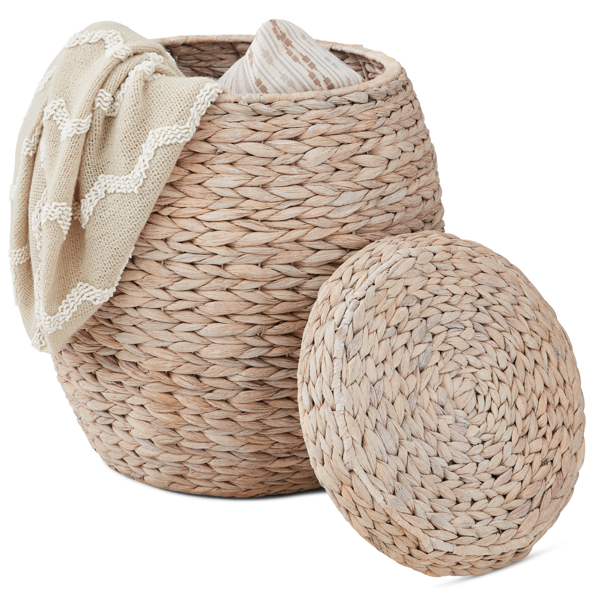 Rosecliff Heights Vintage Multipurpose Hyacinth Storage Organizer Tote Basket