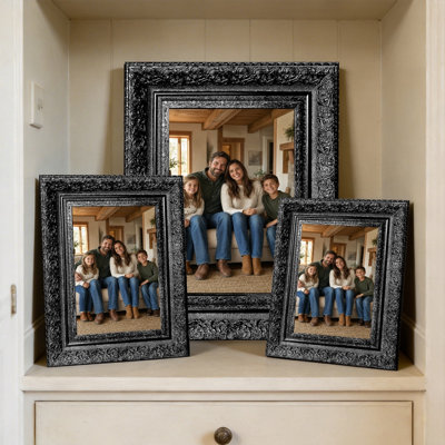 Cadre photo noir 3 pièces 5 "x 7" avec photo protecteur