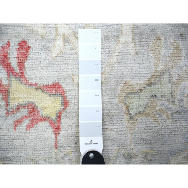 Tapis angus en laine noué à la main bleu acier 9 pi 10 po x 9 pi 10 po Angora Oushak 0134460D5A364F84887EC769A0FA35A8