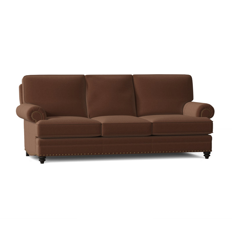 Carrado Leather Sofa, French Natural, Cobblestone, Aline Light Gray Stonewash Genuine Leather