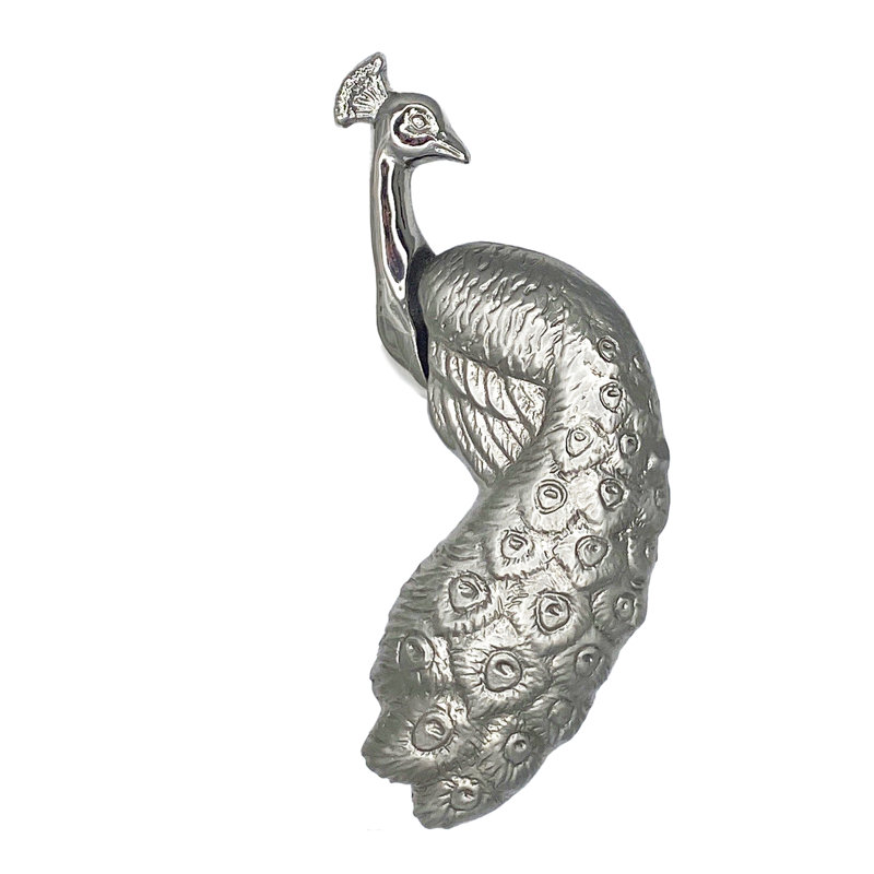 Heurtoir de porte paon, Argent nickel