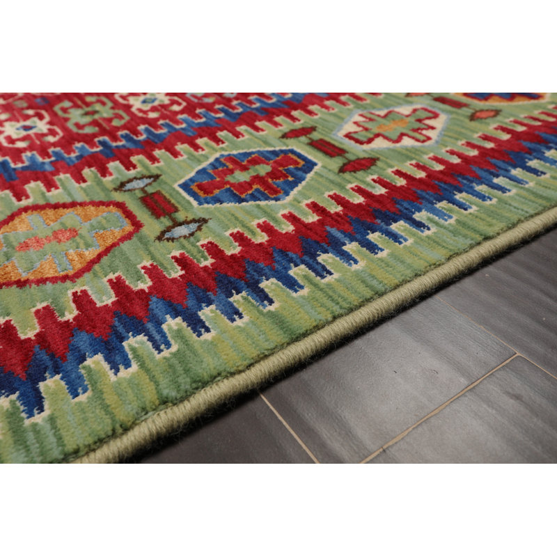 Tapis oriental oriental en laine rouge